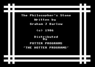 Philosopher's Stone, The (1986)(Potter Programs)[h TSTH] screen shot title